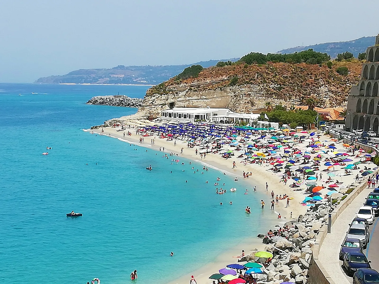 Spiaggia della Rotonda in Tropea with turquoise sea.