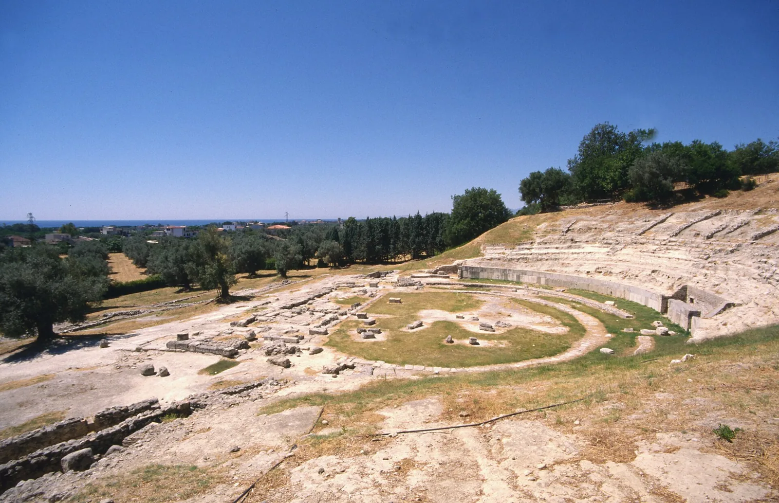Greek theatre at Locri Epizefiri and hillside