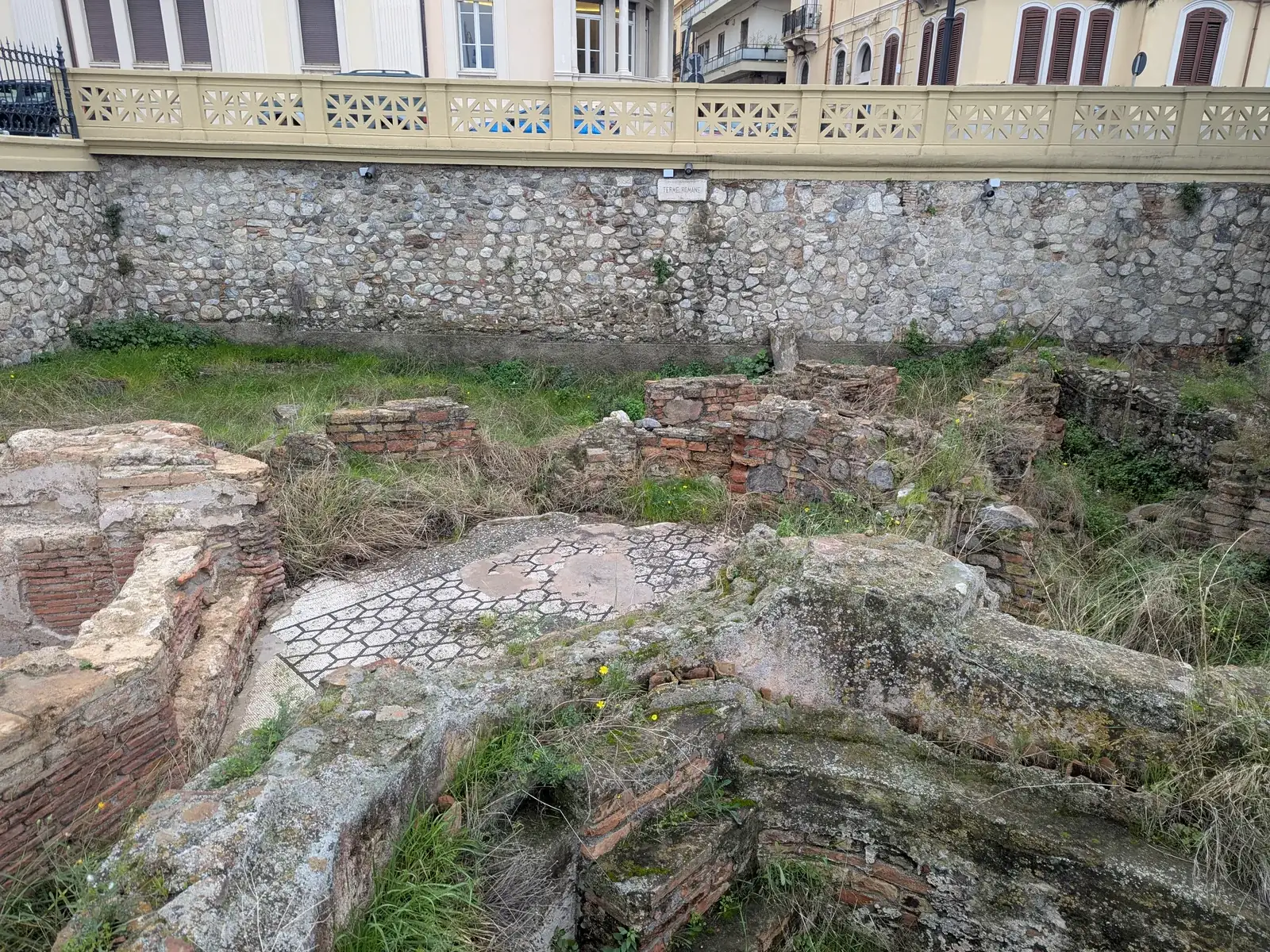 Remains of the Roman baths by the Lungomare in Reggio Calabria