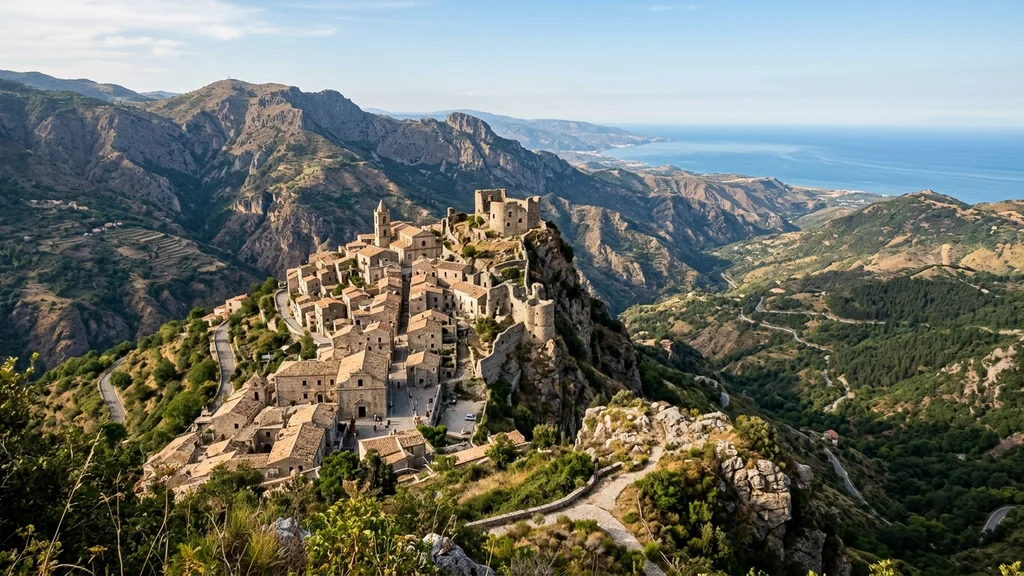Bova - ancient hilltop village on the Aspromonte ridge overlooking the Ionian Sea