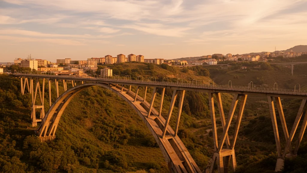 Bisantis Bridge in Catanzaro – concrete arch viaduct over the Fiumarella valley
