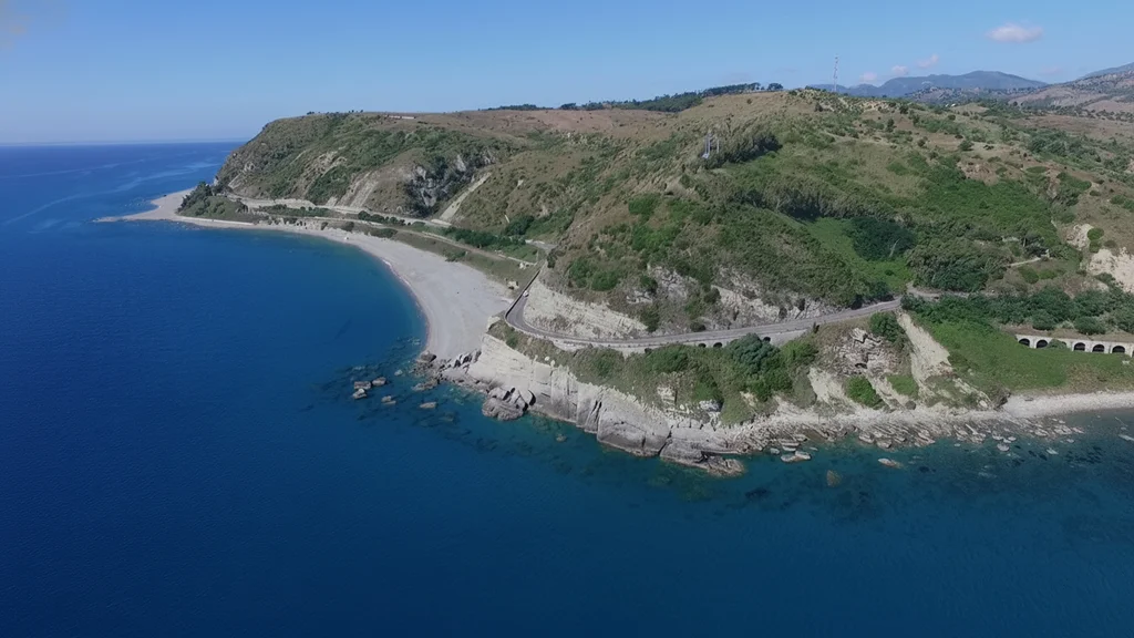 Cliffs and wild beaches of Capo Bruzzano on the Ionian coast of Calabria