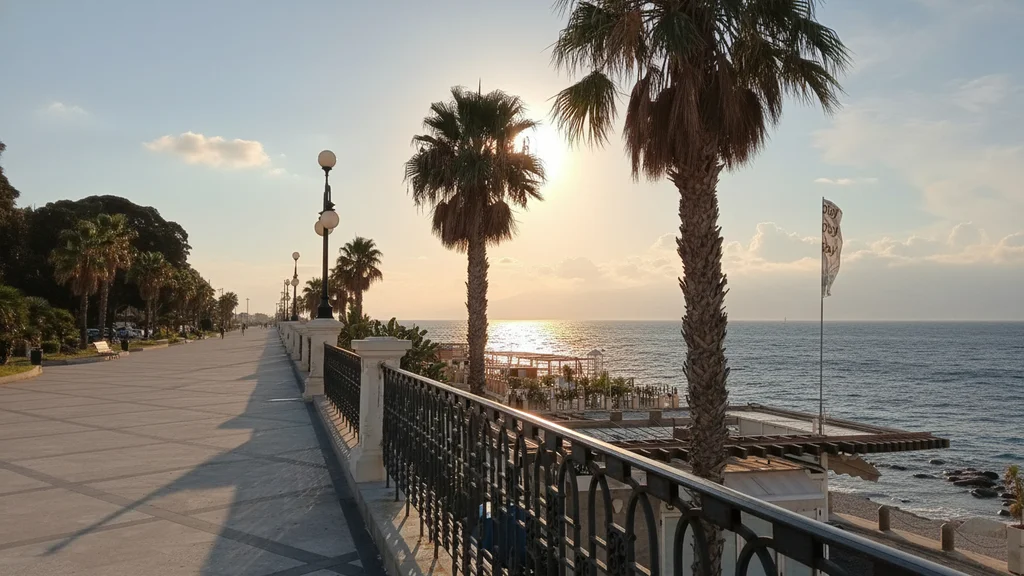Lungomare Falcomatà in Reggio Calabria with a view of Sicily
