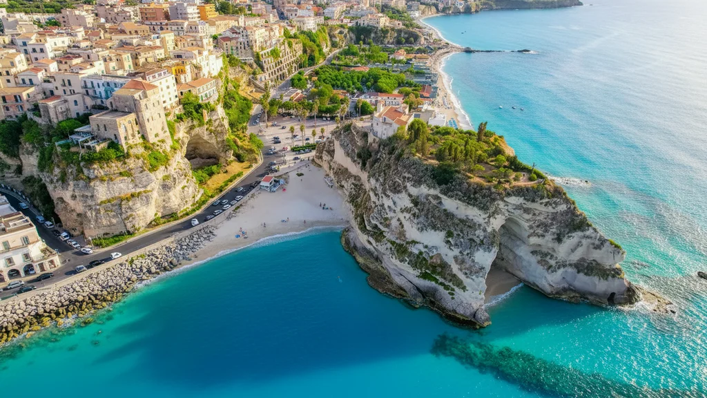 Tropea beaches – turquoise sea and sandstone cliffs