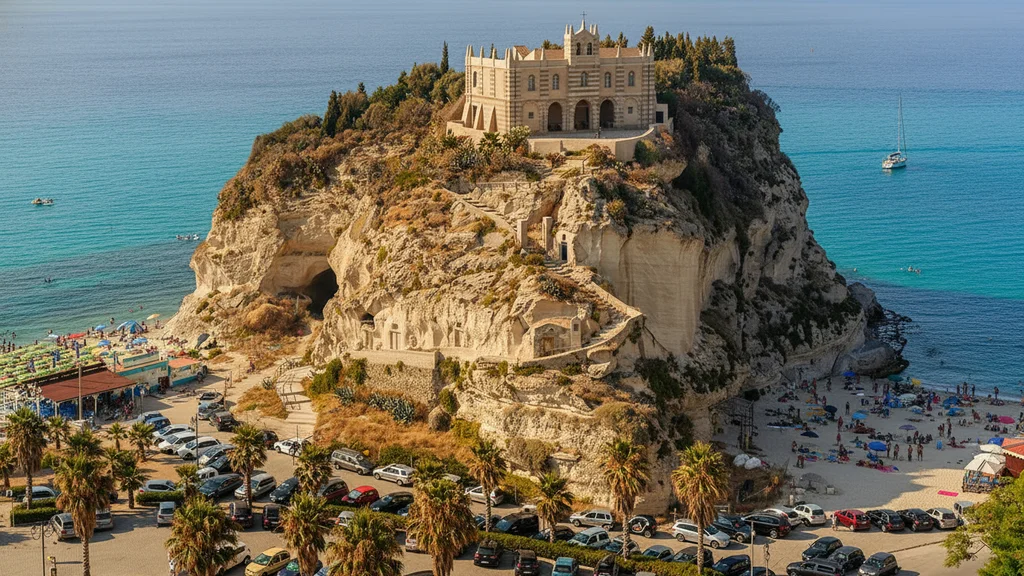 Santa Maria dell'Isola in Tropea atop the rock